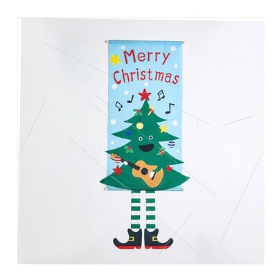 Christmas hanging cloth elk Santa Claus flag耶诞海报挂旗