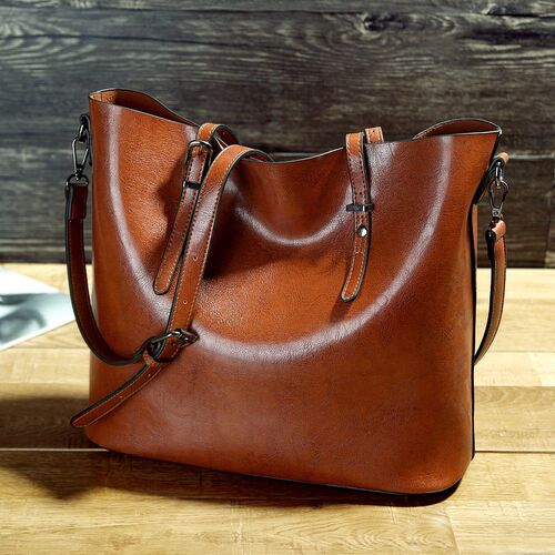2025 Womens Bag Fashion rend Oiled Waxed Leather Tote Bag C