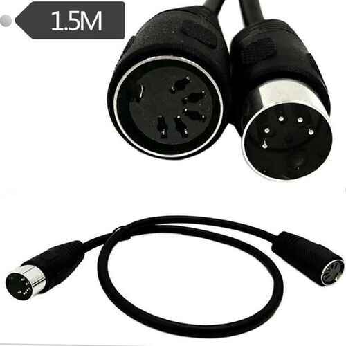 2X MIDI 5Pin Extension Cable,MIDI 5-Pin DIN Male to Female A