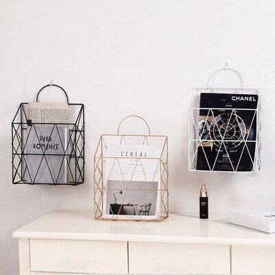 1PC  Rack Net Iron Desk Magazine Newspaper Organizer Holder