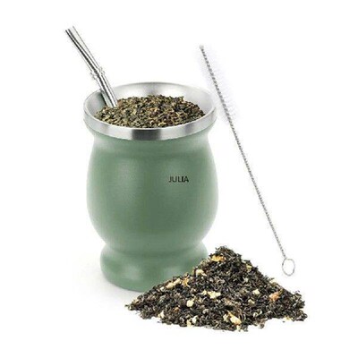 1 Set Bombilla  Yerba Mate Gourd Double Stainless Steel Tea