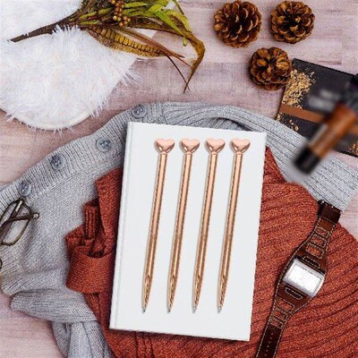 12pcs Metal Ballpoint Pen Heart Shaped Writing Tools