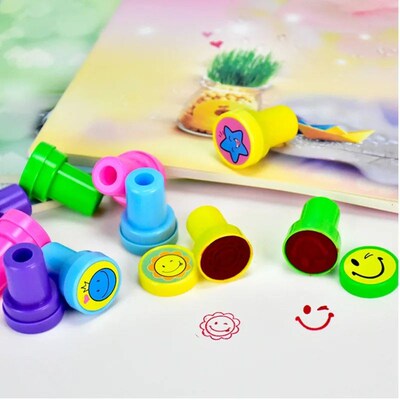 10pcs/Lot Children Toy Stamps Cartoon Looking Good Face Kids