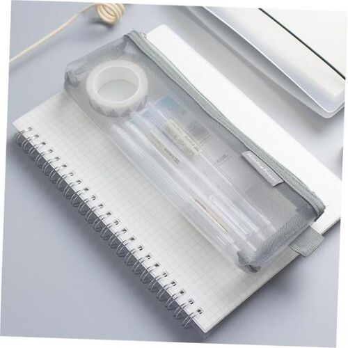 Simple Transparent Mesh Pencil Case Office Student Pencil Ca