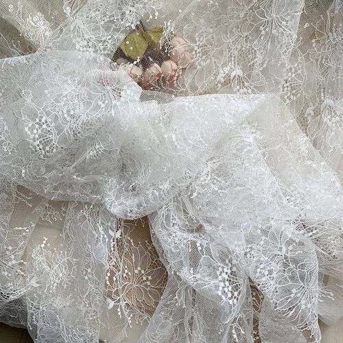 1meter Price Off White Small Sequins Wedding Base Fabric Tab
