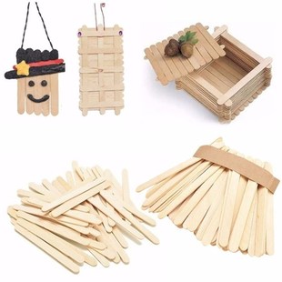 50 PCS Natural Wood Popsicle Sticks Wooden Popsicle Stick Ho