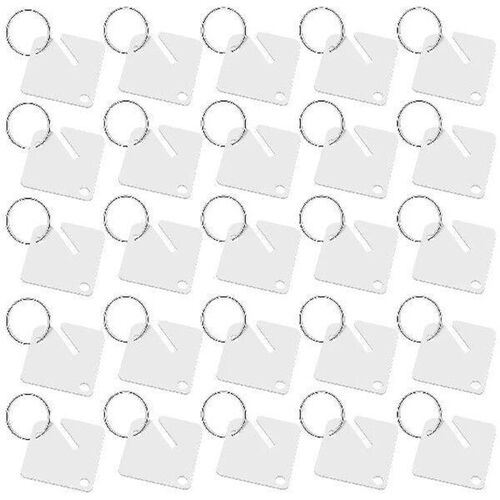 60 Pcs Acrylic Keychain Id Tags Plain Blank Diy Keychains