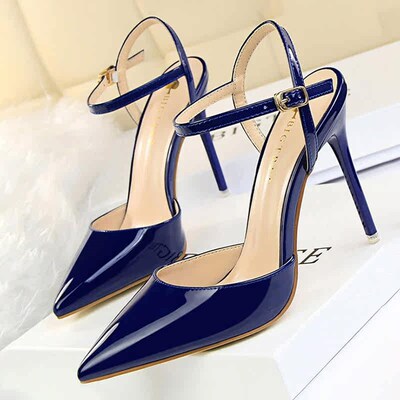 Shoes Fashion High Heels Shoes Patent Leather Woman Pumps Se