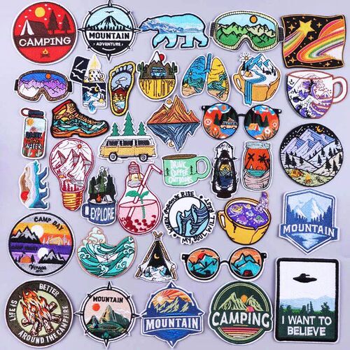Outdoor Iron On Patches For Clothes Camp Embroidered Patches