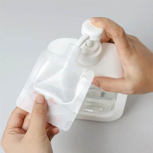 5pcs Pack Travel Pouches for Toiletries, Plastic Refillable