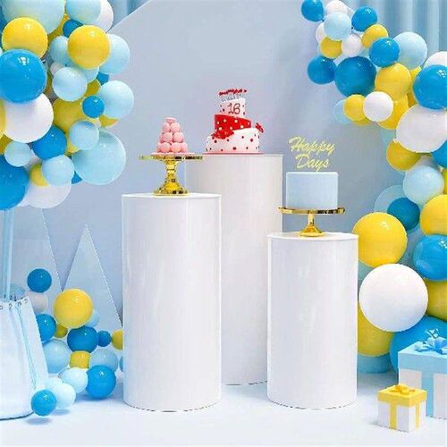 3Pcs Cylinder Pedestal Cake Stand Holiday Party Supplies