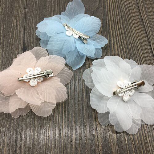 Korean Bride Girl Wedding Dress Hair Ornaments Chiffon Flowe