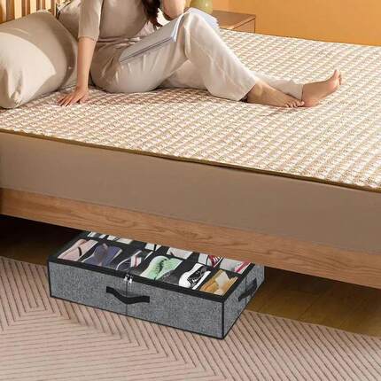 Under Bed Shoe Storage Organizer Non-woven Storage Box Foldi