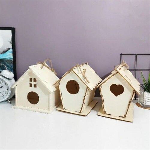 3pcs Home Crafts Wooden Bird Nest Creative Cartoon Bird
