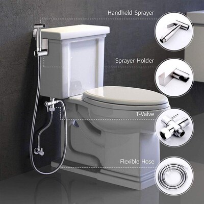 Black Bidet Faucet Hand Protable Toilet Bidet Sprayer Stainl