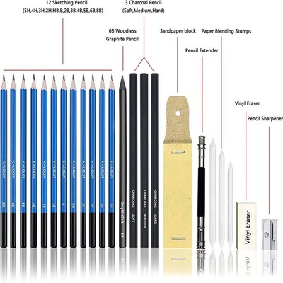 144/96/83/41pcs Coloring Pencils Set with Art Accessories Br