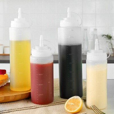 Squeeze Bottle With Lid And Scale Ketchup Spice Bottle Salar