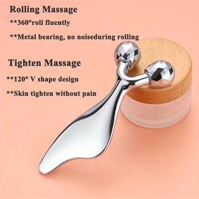 2 IN 1 3D Facial Massager & Gua Sha Massage Tool Cold Roller