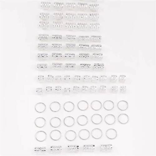 85pcs Hollow Out Hair Ring Accessories,Dreadlocks Beads Hair