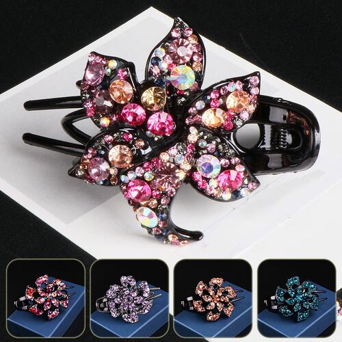 Korean Rhinestone Hairpin Women Hair Clips Female Elegant Du