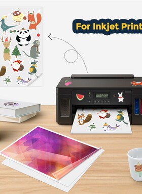 100Sheets A4 Transparent Printable Vinyl Sticker Paper 210*2