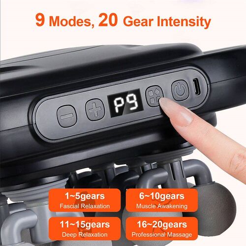 16-Head Fasca Gun Hgh-Frequency Vbraton Body Massage Gun Was
