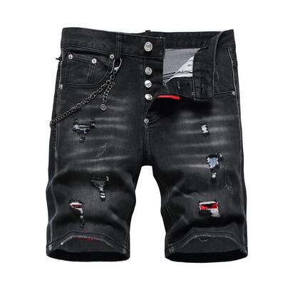Summer New Thin Denim Shorts, Straight Slim Fit, Casual Fash