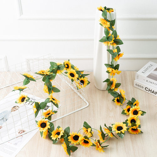 2.5m Sunflower Artificial Flowers Vine Fake Sunflower Vine F