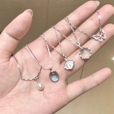 female clavicle chainS925 sterling silver butterfly necklace