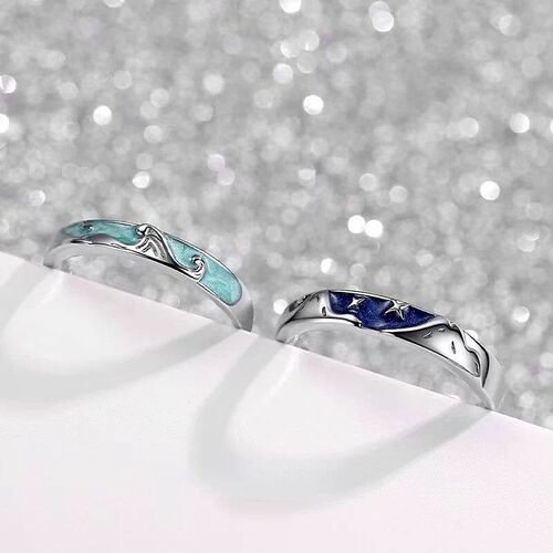 Simple Star Sea Couple Ring Men and Women A Pair of Ins Nich