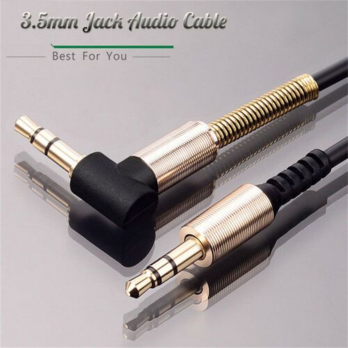 3.5mm Male to Male Audio Cable Car Speaker Nylon Braid 90 D