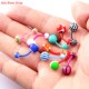 Colorful Bar 50pcs Ring Belly Ball Stud Navel Acrylic