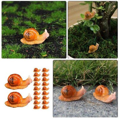 20 Pcs Decorations Snail Ornament Mini Ceramics Animal