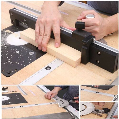 Brass Handle 450mm Miter Gauge With Box Jiont Jig Track Stop