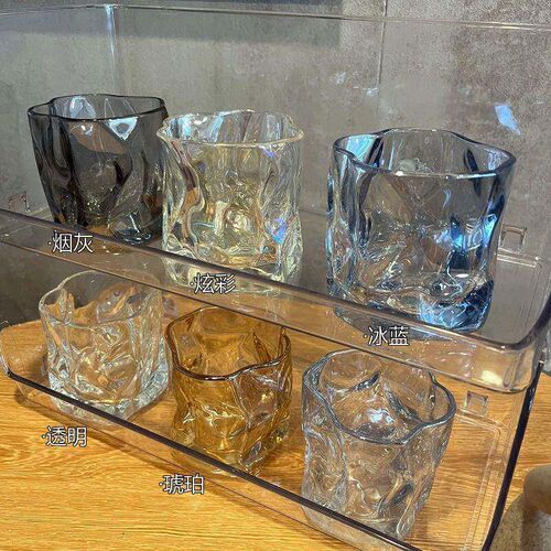 1pc 200ml Unique Whisky Glass Irregular Transparent Glass Wi
