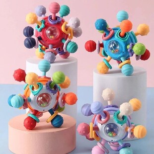 Baby Months Teether Gras Rattle Toys Montessori Sensory