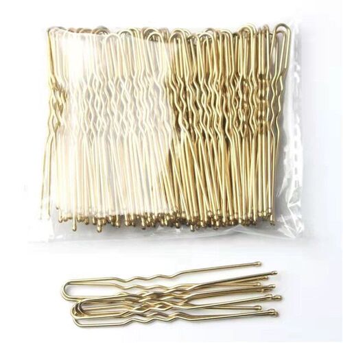 100Pcs Womens U Shaped Hairpins Waved Hair Clips Bobby Pins