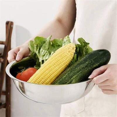 Steel Mixing Bowl Stainless Basin Pans Metal Bowls Large