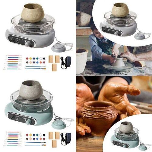 Mini Pottery Wheel Kit with Foot Petal Two Way Rotation