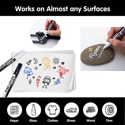 Black/White Oil Based Paint Pens, Permanent Marker for Metal