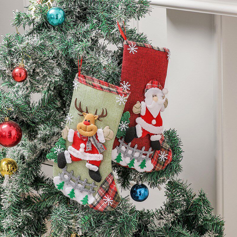 Santa stocking presents Goodie bags Christmas decorations