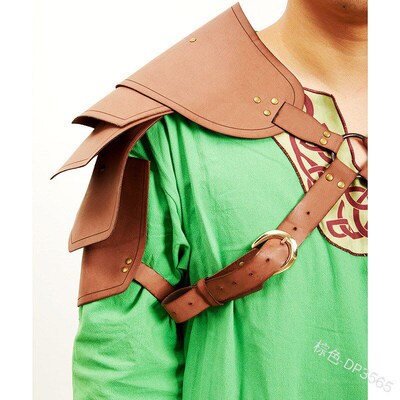 Retro Multilayer Leather Rivet Shoulder Knee Protector for S