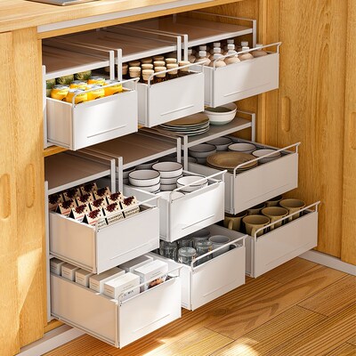 Kitchen pull-out shelves cabinets drawers dish rack holder