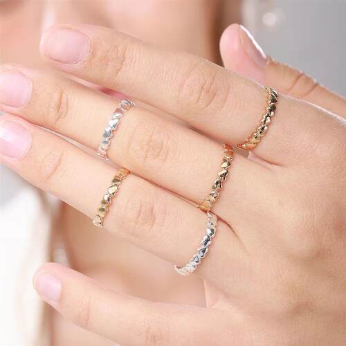 Stainless Steel Heart Rings For Women Propose Engagement Wed