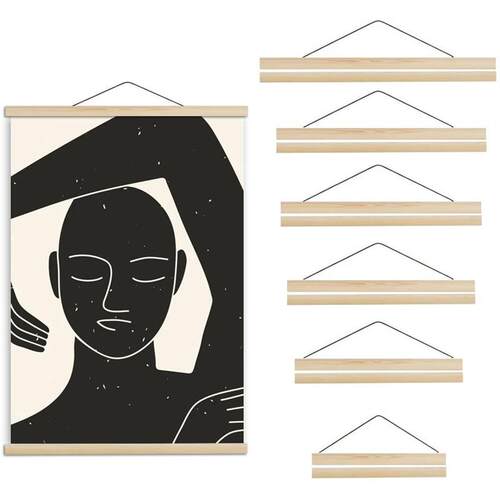 Pine Wood Magnetic Poster Hanger Natural Frame Hanger Frame
