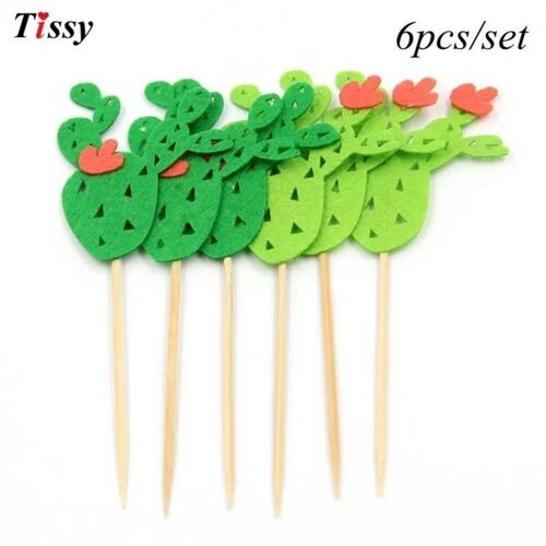1Set Cactus Party Plates/ Straws Tableware Green Plants Garl