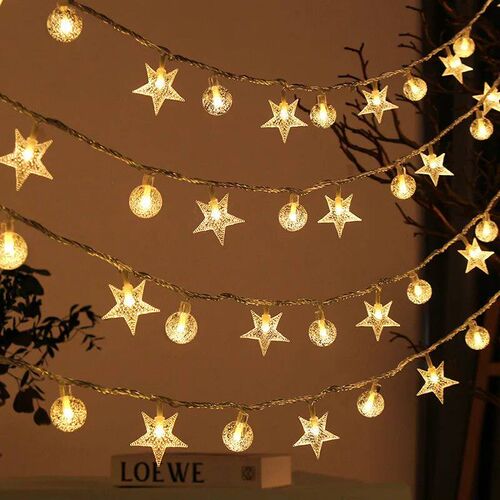 1.5M 10LED/3M 20LED Star Ball Lantern String Festival Crysta