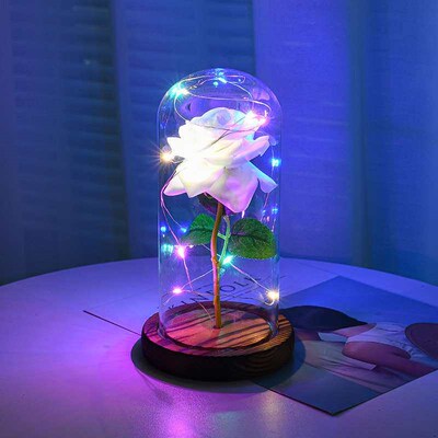 Beauty and the Beast Flannel Rose Lamp Glass Cover Eternal F