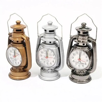 Retro Kerosene Light Alarm Clock Vintage Alarm Clock Table C