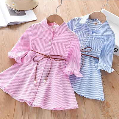 Girl Dress Spring Autumn Stripe Kids Clothes Fashion Toddler
